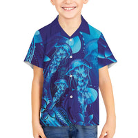 Purple Paradise Polynesia Jellyfish Hawaiian Shirt Plumeria Polynesian Tattoo Glowing Vibes LT14 - Polynesian Pride