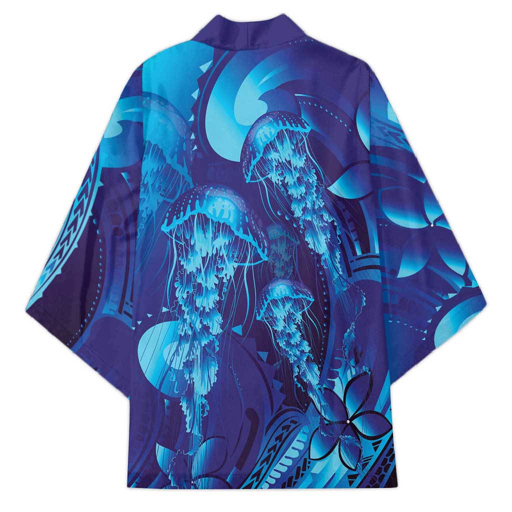 Purple Paradise Polynesia Jellyfish Kimono Plumeria Polynesian Tattoo Glowing Vibes
