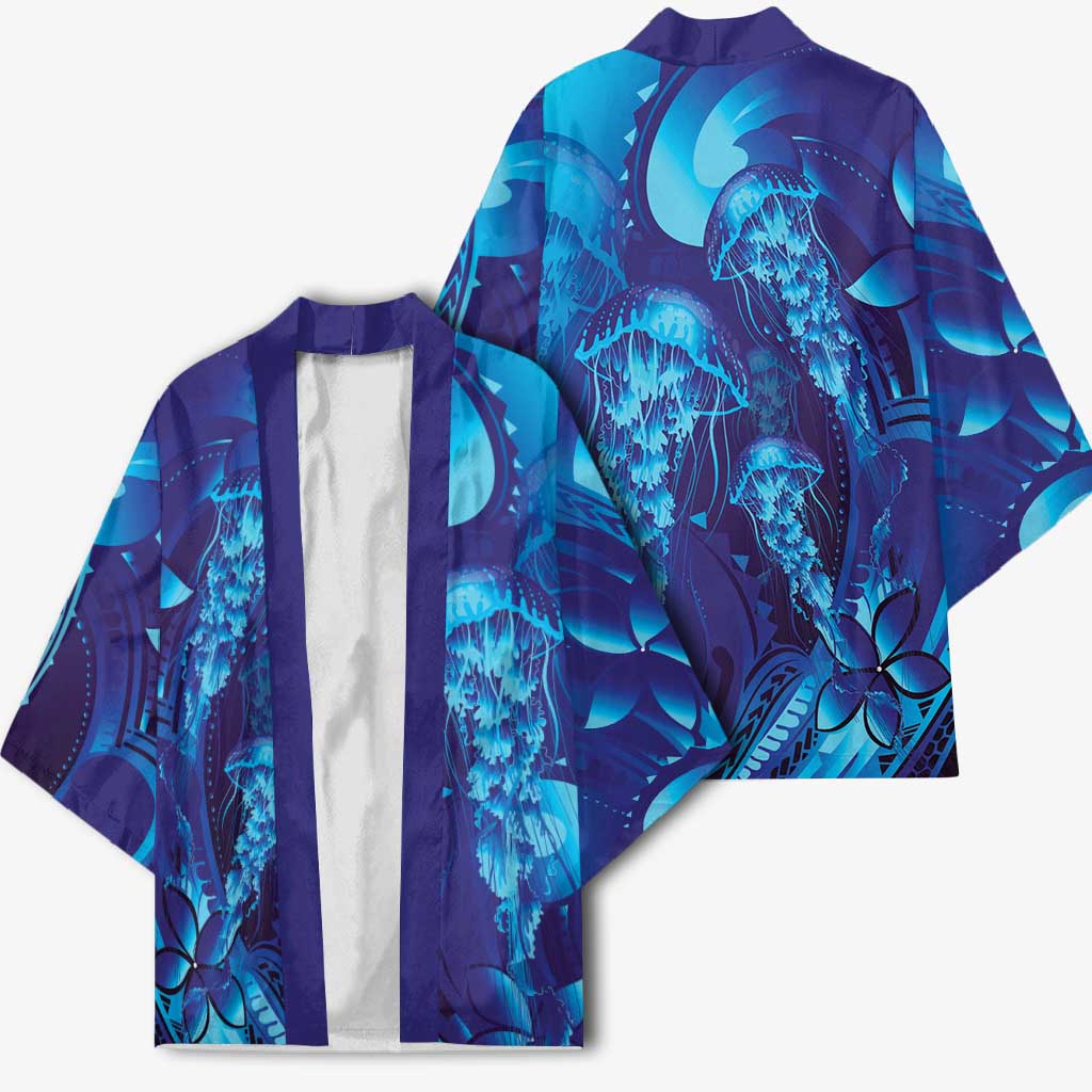 Purple Paradise Polynesia Jellyfish Kimono Plumeria Polynesian Tattoo Glowing Vibes