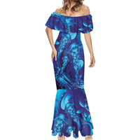 Purple Paradise Polynesia Jellyfish Mermaid Dress Plumeria Polynesian Tattoo Glowing Vibes