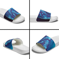 Purple Paradise Polynesia Jellyfish Slide Sandals Plumeria Polynesian Tattoo Glowing Vibes LT14 - Polynesian Pride