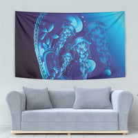 Purple Paradise Polynesia Jellyfish Tapestry Plumeria Polynesian Tattoo Glowing Vibes
