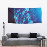 Purple Paradise Polynesia Jellyfish Tapestry Plumeria Polynesian Tattoo Glowing Vibes