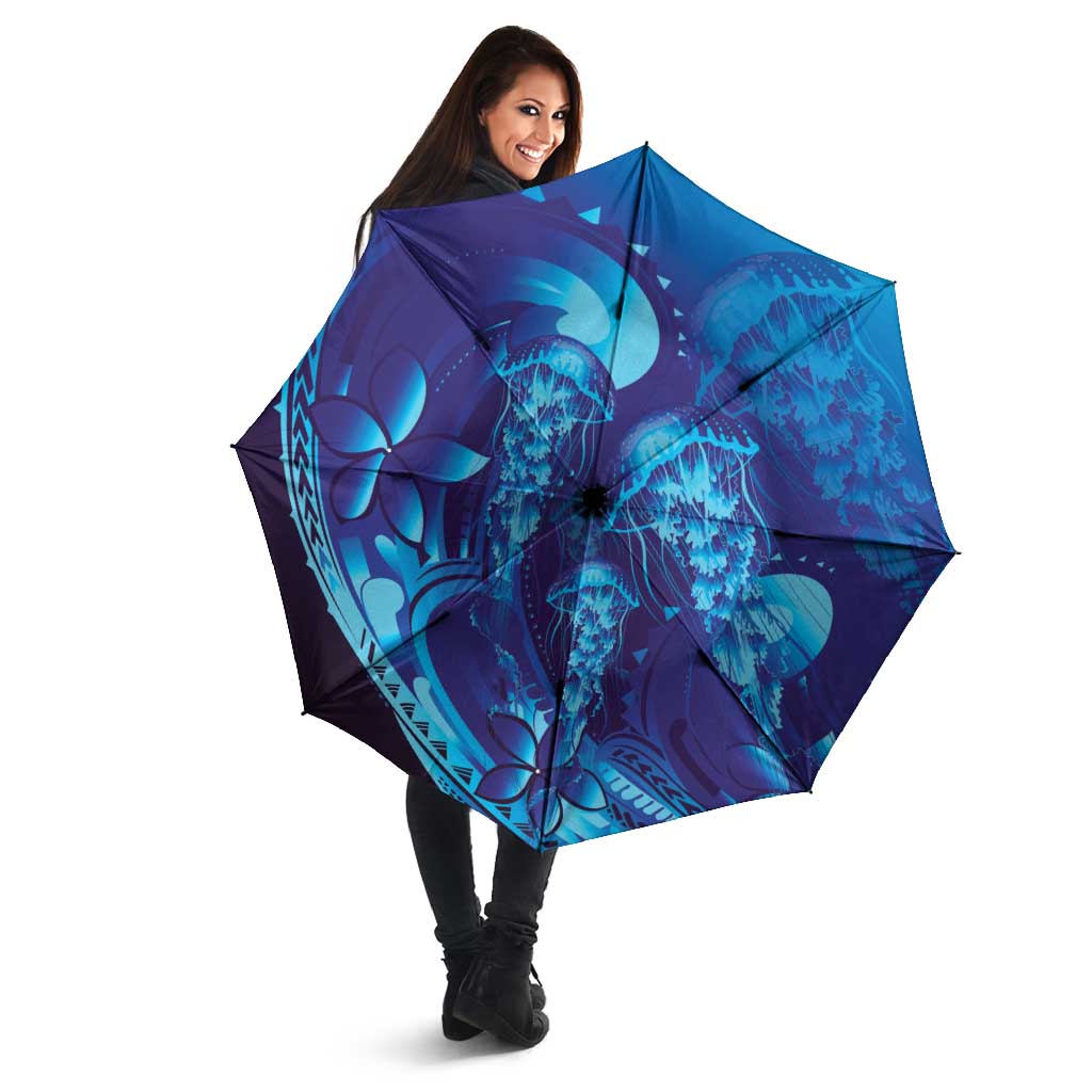 Purple Paradise Polynesia Jellyfish Umbrella Plumeria Polynesian Tattoo Glowing Vibes