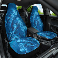 Blue Gradient Polynesia Jellyfish Car Seat Cover Plumeria Polynesian Tattoo Glowing Vibes LT14 One Size Blue - Polynesian Pride