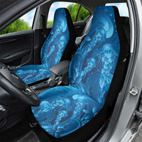 Blue Gradient Polynesia Jellyfish Car Seat Cover Plumeria Polynesian Tattoo Glowing Vibes LT14 - Polynesian Pride