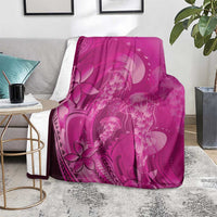 Pink Gradient Polynesia Jellyfish Blanket Plumeria Polynesian Tattoo Glowing Vibes