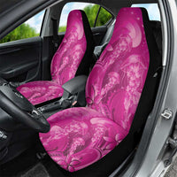 Pink Gradient Polynesia Jellyfish Car Seat Cover Plumeria Polynesian Tattoo Glowing Vibes