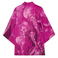 Pink Gradient Polynesia Jellyfish Kimono Plumeria Polynesian Tattoo Glowing Vibes