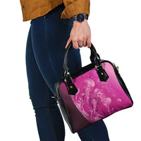 Pink Gradient Polynesia Jellyfish Shoulder Handbag Plumeria Polynesian Tattoo Glowing Vibes