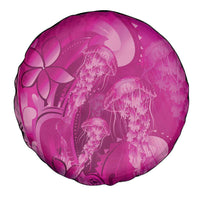 Pink Gradient Polynesia Jellyfish Spare Tire Cover Plumeria Polynesian Tattoo Glowing Vibes LT14 - Polynesian Pride