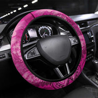 Pink Gradient Polynesia Jellyfish Steering Wheel Cover Plumeria Polynesian Tattoo Glowing Vibes