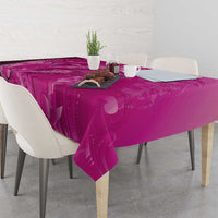 Pink Gradient Polynesia Jellyfish Tablecloth Plumeria Polynesian Tattoo Glowing Vibes