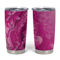 Pink Gradient Polynesia Jellyfish Tumbler Cup Plumeria Polynesian Tattoo Glowing Vibes LT14 Pink - Polynesian Pride