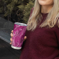 Pink Gradient Polynesia Jellyfish Tumbler Cup Plumeria Polynesian Tattoo Glowing Vibes LT14 - Polynesian Pride
