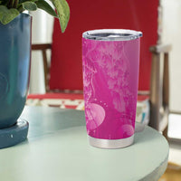 Pink Gradient Polynesia Jellyfish Tumbler Cup Plumeria Polynesian Tattoo Glowing Vibes LT14 - Polynesian Pride