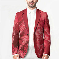 Red Gradient Polynesia Jellyfish Blazer Plumeria Polynesian Tattoo Glowing Vibes