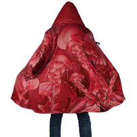 Red Gradient Polynesia Jellyfish Cloak Plumeria Polynesian Tattoo Glowing Vibes
