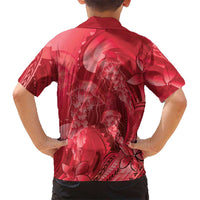 Red Gradient Polynesia Jellyfish Hawaiian Shirt Plumeria Polynesian Tattoo Glowing Vibes