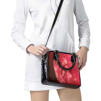 Red Gradient Polynesia Jellyfish Shoulder Handbag Plumeria Polynesian Tattoo Glowing Vibes