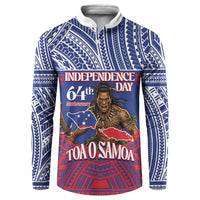 Personalised Samoa Independence Day Button Sweatshirt 64th Anniversary Toa O Samoa