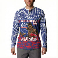 Personalised Samoa Independence Day Button Sweatshirt 64th Anniversary Toa O Samoa