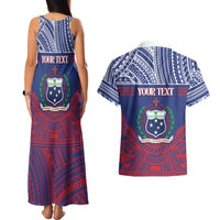 Personalised Samoa Independence Day Couples Matching Tank Maxi Dress and Hawaiian Shirt 64th Anniversary Toa O Samoa