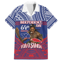 Personalised Samoa Independence Day Family Matching Off The Shoulder Long Sleeve Dress and Hawaiian Shirt 64th Anniversary Toa O Samoa