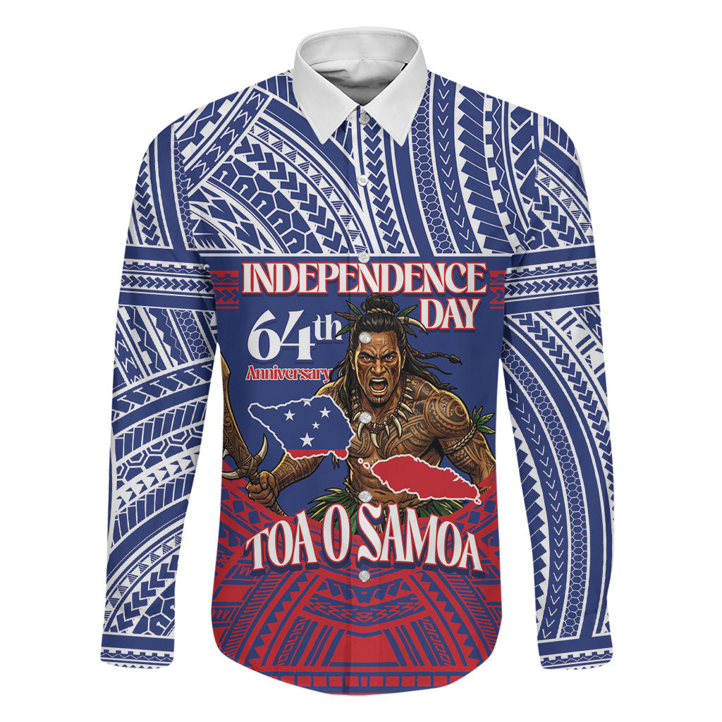 Personalised Samoa Independence Day Family Matching Off Shoulder Short Dress and Hawaiian Shirt 64th Anniversary Toa O Samoa