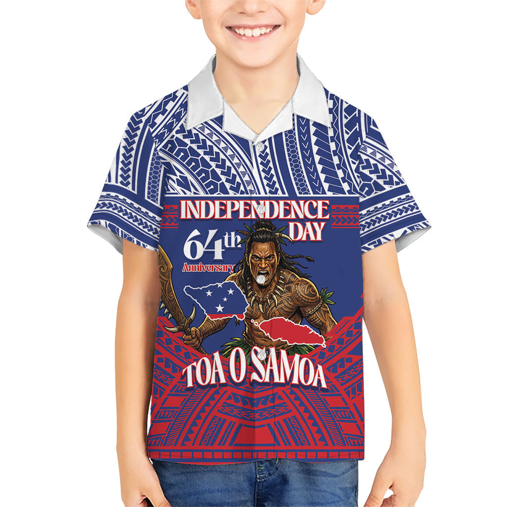 Personalised Samoa Independence Day Family Matching Short Sleeve Bodycon Dress and Hawaiian Shirt 64th Anniversary Toa O Samoa