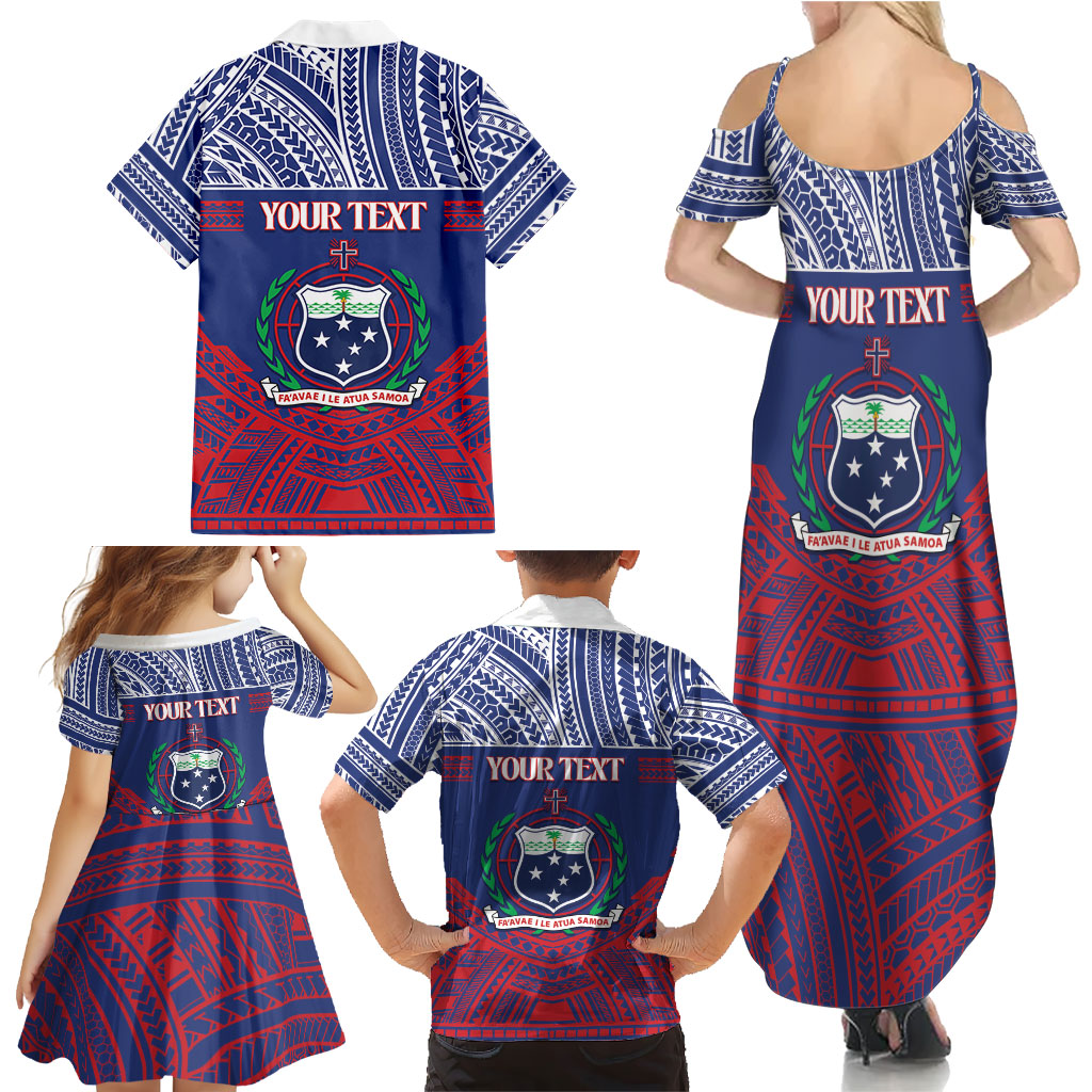 Personalised Samoa Independence Day Family Matching Summer Maxi Dress and Hawaiian Shirt 64th Anniversary Toa O Samoa