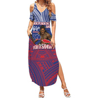 Personalised Samoa Independence Day Family Matching Summer Maxi Dress and Hawaiian Shirt 64th Anniversary Toa O Samoa