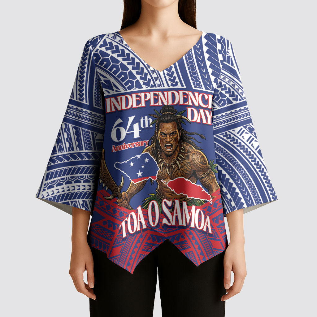 Personalised Samoa Independence Day Kimono Sleeve Blouse 64th Anniversary Toa O Samoa