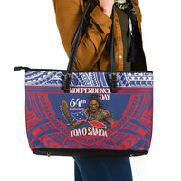 Samoa Independence Day Leather Tote Bag 64th Anniversary Toa O Samoa