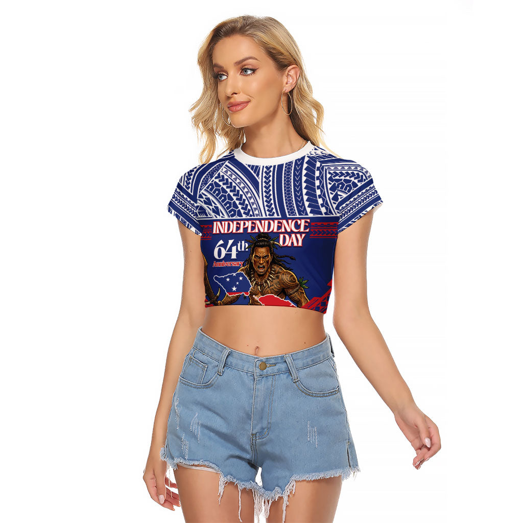Personalised Samoa Independence Day Raglan Cropped T Shirt 64th Anniversary Toa O Samoa