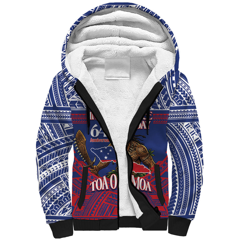 Personalised Samoa Independence Day Sherpa Hoodie 64th Anniversary Toa O Samoa