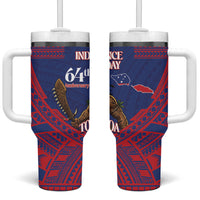 Samoa Independence Day Tumbler With Handle 64th Anniversary Toa O Samoa