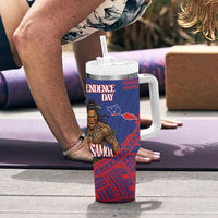 Samoa Independence Day Tumbler With Handle 64th Anniversary Toa O Samoa