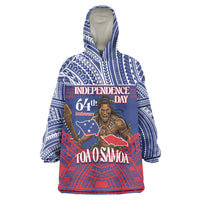 Personalised Samoa Independence Day Wearable Blanket Hoodie 64th Anniversary Toa O Samoa