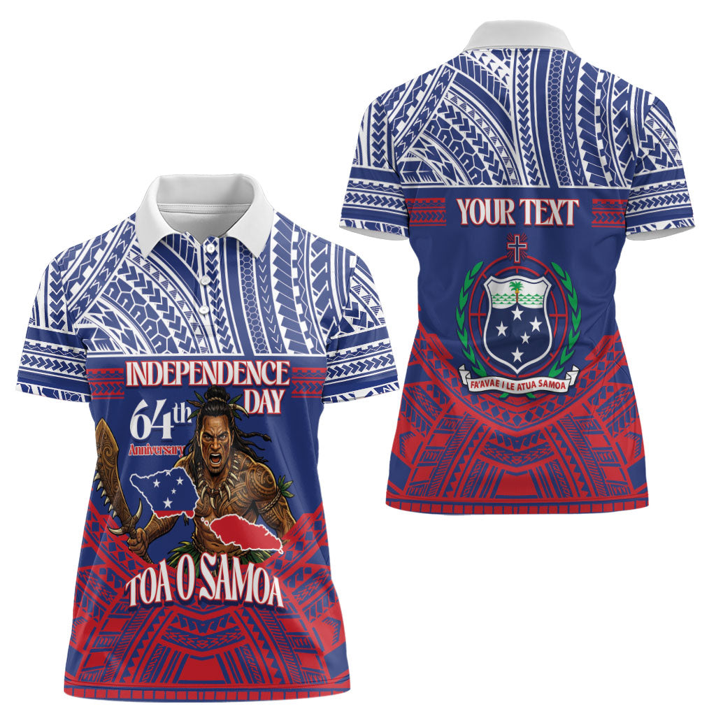 Personalised Samoa Independence Day Women Polo Shirt 64th Anniversary Toa O Samoa
