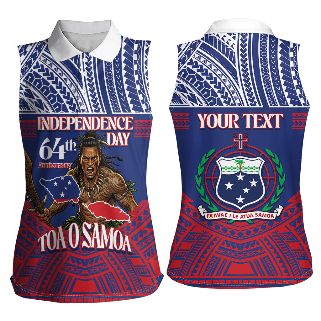 Personalised Samoa Independence Day Women Sleeveless Polo Shirt 64th Anniversary Toa O Samoa LT14 - Polynesian Pride