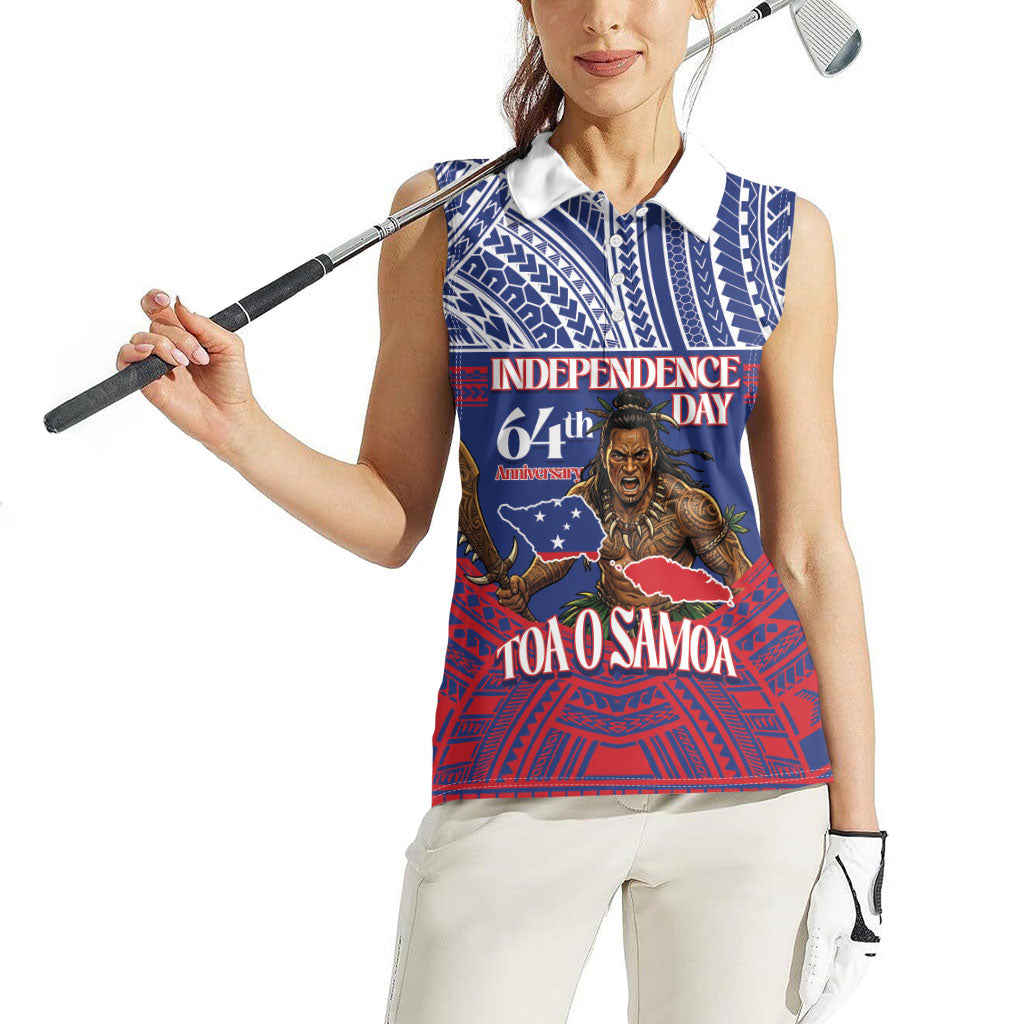 Personalised Samoa Independence Day Women Sleeveless Polo Shirt 64th Anniversary Toa O Samoa LT14 - Polynesian Pride