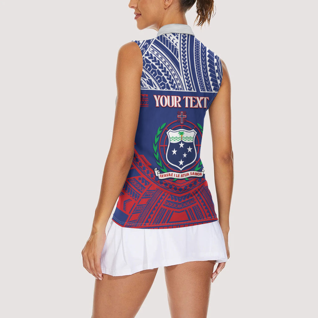 Personalised Samoa Independence Day Women Sleeveless Polo Shirt 64th Anniversary Toa O Samoa LT14 - Polynesian Pride