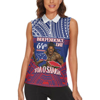 Personalised Samoa Independence Day Women Sleeveless Polo Shirt 64th Anniversary Toa O Samoa LT14 - Polynesian Pride