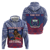 Personalised Samoa Independence Day Zip Hoodie 64th Anniversary Toa O Samoa