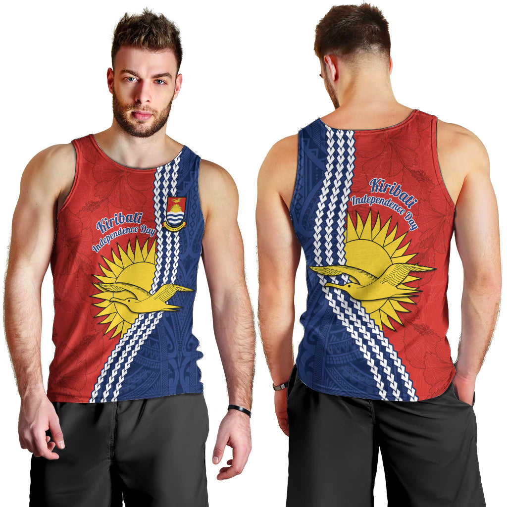 Kiribati Independence Day Men Tank Top Happy 44th Anniversary Hibiscus Polynesian LT14 - Polynesian Pride