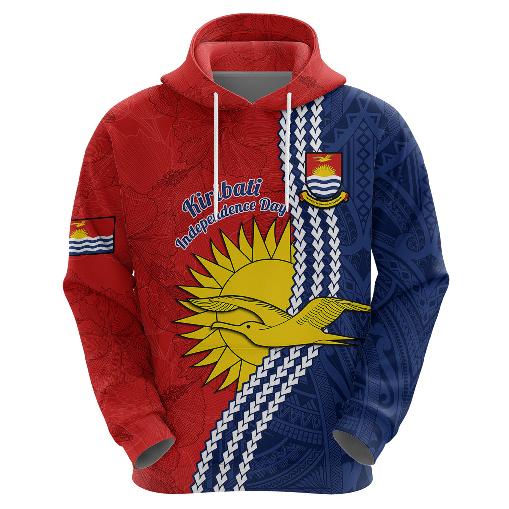 Custom Kiribati Independence Day Hoodie Happy 44th Anniversary Hibiscus Polynesian LT14 - Polynesian Pride