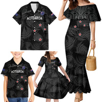 Custom New Zealand Silver Fern Football Family Matching Mermaid Dress and Hawaiian Shirt Summer 2024 Olympic Go Aotearoa