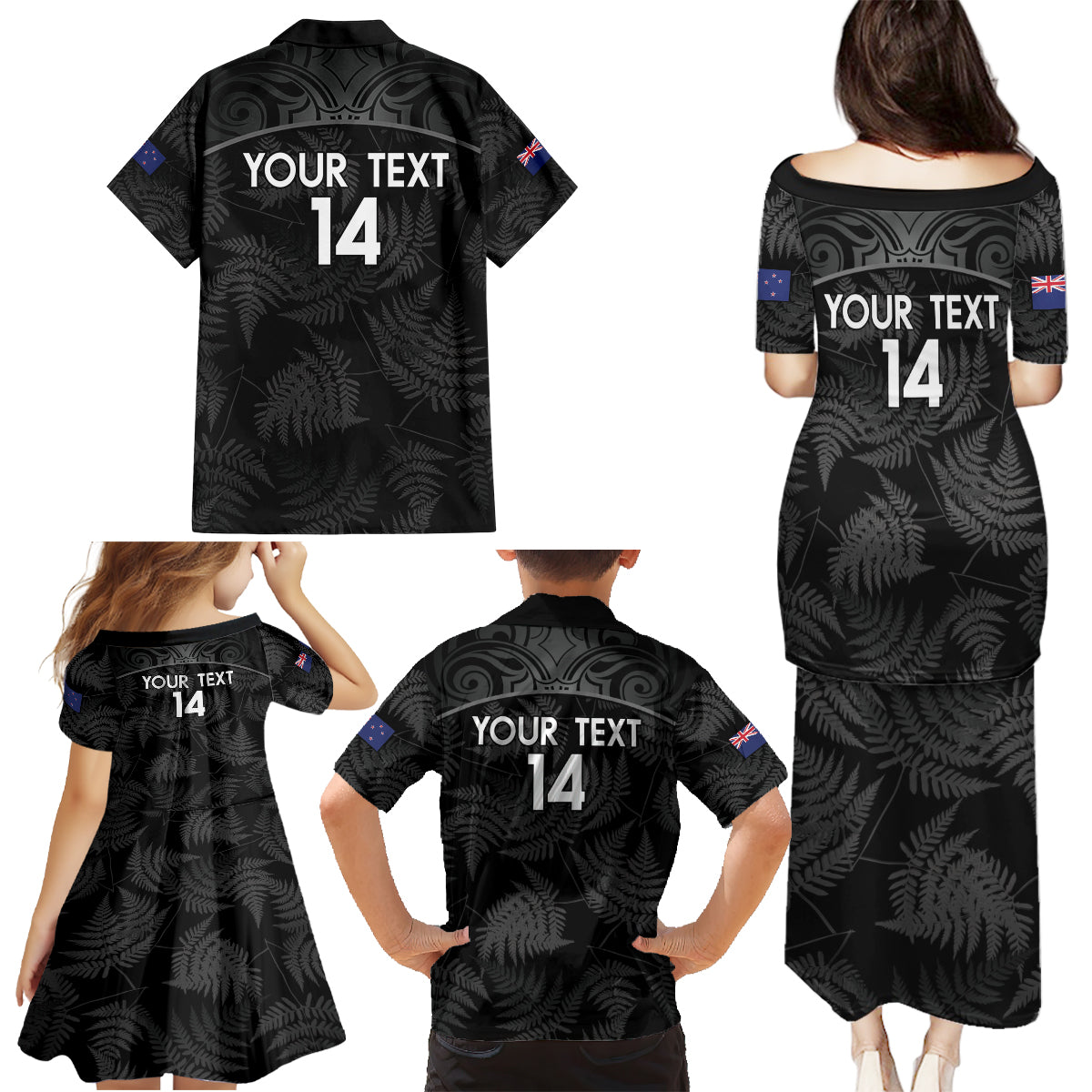 Custom New Zealand Silver Fern Football Family Matching Puletasi and Hawaiian Shirt Summer 2024 Olympic Go Aotearoa
