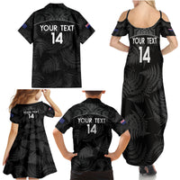 Custom New Zealand Silver Fern Football Family Matching Summer Maxi Dress and Hawaiian Shirt Summer 2024 Olympic Go Aotearoa